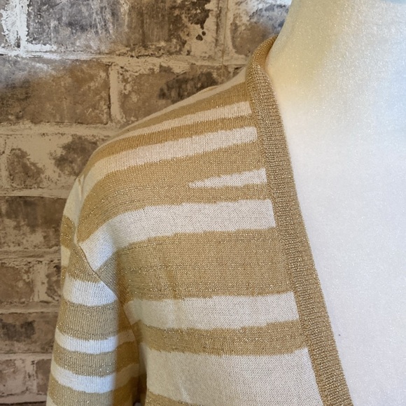 Chicos open front cardigan. Size L/12. Chicos size 2. Gold and white glittery. - Picture 5 of 15